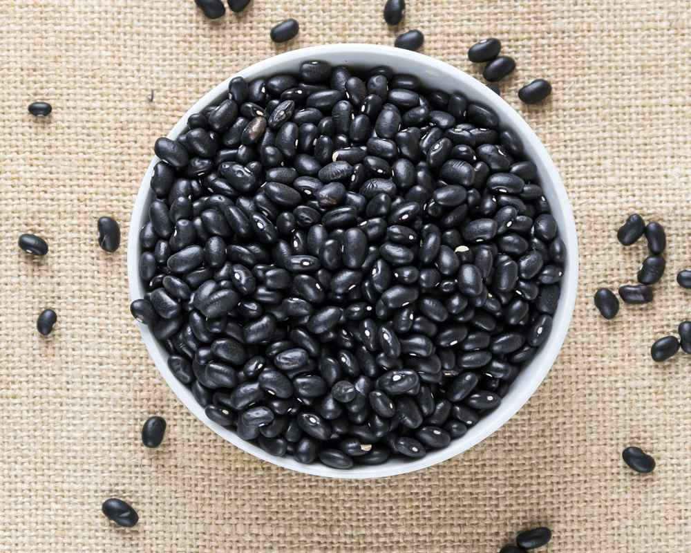 A bowl of black beans